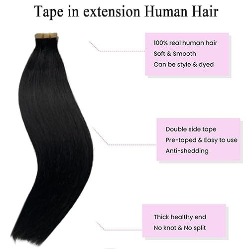 Miniatura 2 de Extensiones de cabello con cinta, 22 pulgadas, color marrón chocolate a rubio caramelo, extensiones de cabello humano real, 1.76oz, 20 unidades,