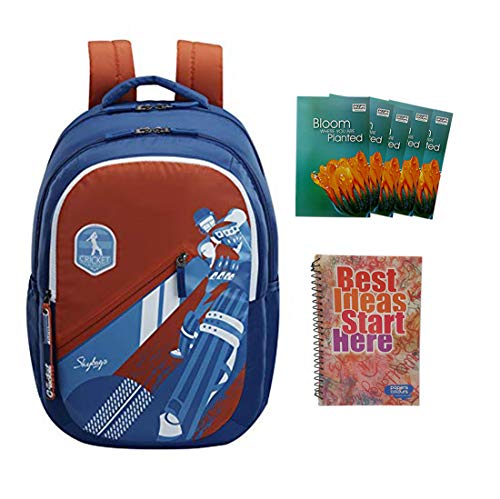 Basta Astro Plus 04 SKYBAG Trendy Design 34L School/College Bag Combo with 1 Single Line Spiral Binding 200 Pages Notebook & 5 Register (108 Pages) ,-01 Set/Secret Pocket, – Red-Blue Basta Astro Plus 04 SKYBAG Trendy Design 34L School/College Bag Combo with 1 Single Line Spiral Binding 200 Pages Notebook & 5 Register (108 Pages) ,-01 Set/Secret Pocket, – Red-Blue
