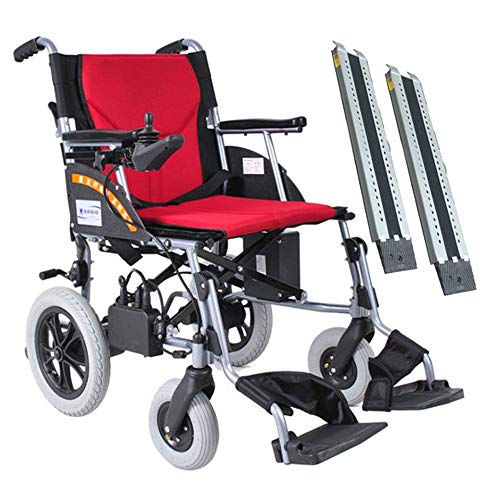 ASDFGHJKL Plegable sillas de Ruedas,Silla De Ruedas Eléctrica, 17 Pulgadas De Ancho...
