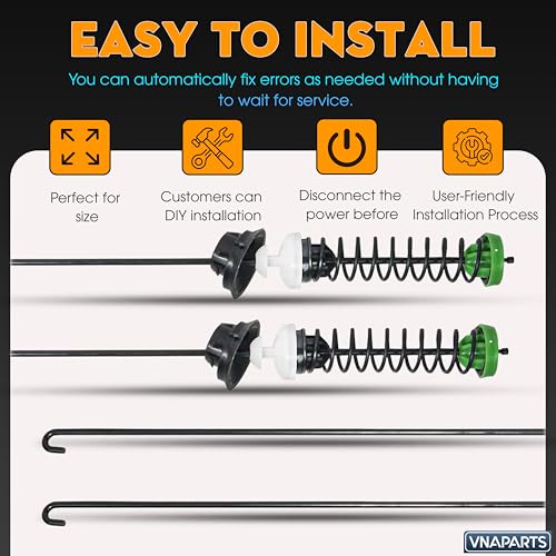 Image of 4Pcs W11171694 W11396716 Suspension Rod for Whirlpool Maytag Washer 24.4in