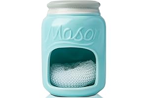 Comfify Ceramic Kitchen Sponge Holder - Aqua Blue Floral