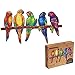 UNIDRAGON Puzzle in legno, ideale come regalo per adulti e bambini, puzzle di forma unica, pappagalli giocosi, 49 x 27 cm, 291 pezzi, king size