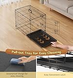 The Fellie Small Dog Crate, Foldable Dog Cage with Double Door, Metal Puppy Crates with Removal Tray, 24" Training Cage for Dogs - Image 5