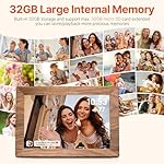 Frameo 10.1" Digital Picture Frame with 32GB Memory WiFi Electronic Photo Frame Wood 1280 x 800 IPS Touch Screen Auto-Rotate Slideshow Wall Mountable Share Photos/Video Remotely Anywhere - Image 3
