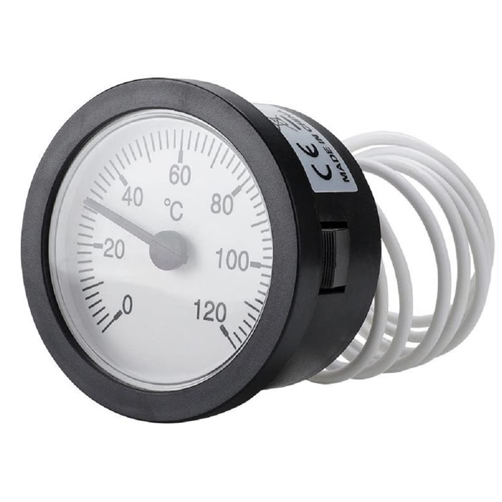 DAZZLEEX Termometro del quadrante con indicatore capillare del sensore 0-120°C per acqua liquido & olio Dia 5.2cm
