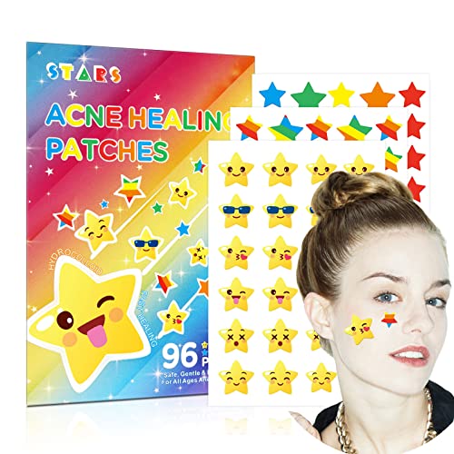 Indoorjoy Star Pimple Patches For Face,Cute Hydrocolloid Pimple Patches,Cover Dot For Acne,Blemish,Zits,Pimples,Absorb Fluid And Reduce Inflammation,Vegan And Cruelty-Free (96 Counts) #TOP5