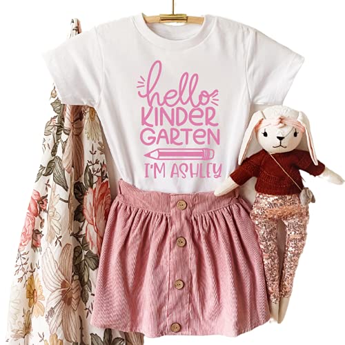 Back to School Outfits for Girls, Boys, Hello 1st Grade Shirts, Personalized First Day of School T-shirt, 1st Day of Kindergarten Shirt, Preschool, Second, Third, Fourth, Fifth Grade Clothes.4