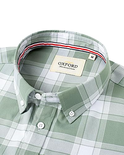 Image of Alimens & Gentle Mens Solid Oxford Shirt Long Sleeve Dress Shirt Work Casual Button Down Shirts with Pocket