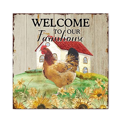Panneau mural en bois coq rouge style vintage pour décoration