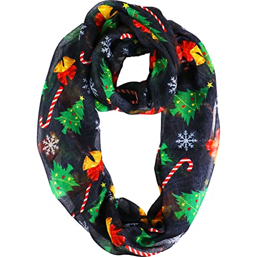 Christmas Sheer Scarf Soft Light Weight Women Scarves Sheer Infinity Holiday Scarf Gifts for Your Mom, Sister, Friend - Main Image