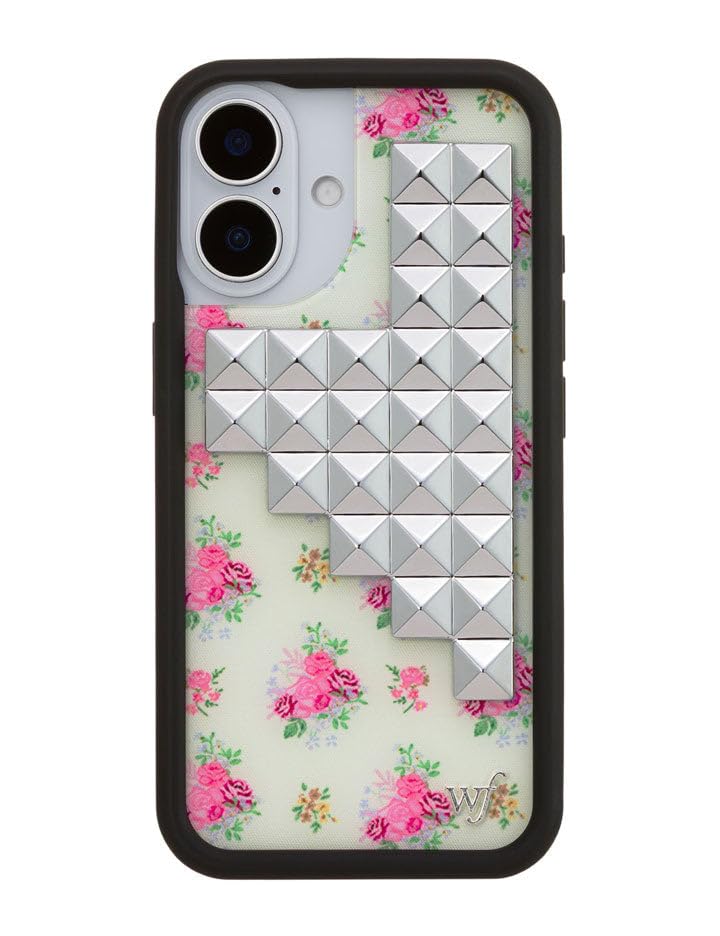 Image of Wildflower Cases - iPhone 16 Compatible - Stud Collection - Vintage Floral | Impact-Certified 6.5 ft Drop Protection Case, Raised Protective Bumper, Cute Aesthetic Design, Women-Owned Small Business
