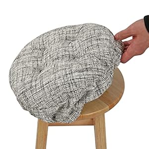 SINOSSO Modern Bar Stool Cushion Dia.13, Fashion Interweaving Design Anti-Skid Silicone Round Stool Seat Cushion Cover Padded (White, M,1)