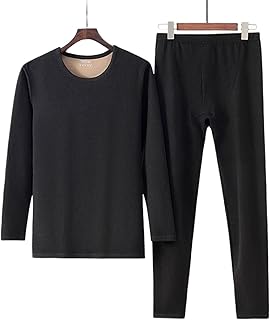 Roupa interior térmica masculina, microfleece, roupa interior térmica masculina para clima frio extremo, respirável, conjunto de roupa interior térmica masculina, conjunto de camisa e calça (Color :