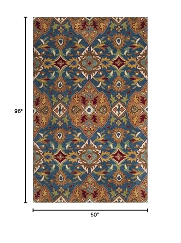 Tapete SAFAVIEH Heritage Collection 5' x 8' Camel y Azul miniatura 2