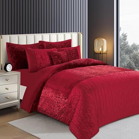 Householdfurnishing Luxury Crushed Velvet Duvet Set Cover