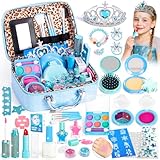 Hohosunlar Kinder Schminkkoffer Set Mädchen Spielzeug, Waschbar Schminke Kinder Makeup Set Spielzeug mit Nagel-Zubehör, Rollenspiel Weihnachten Geburtstags Geschenke Kinder 3-12 Jahre
