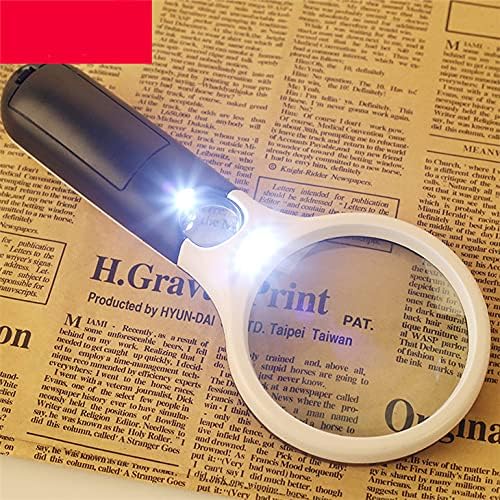 Image of Handheld Magnifier, Reading Magnifying Glass Lens Jewelry Loupe, Book and Newspaper Reading, Insect and Hobby Observation, Classroom Science Magnifier Glass with Light