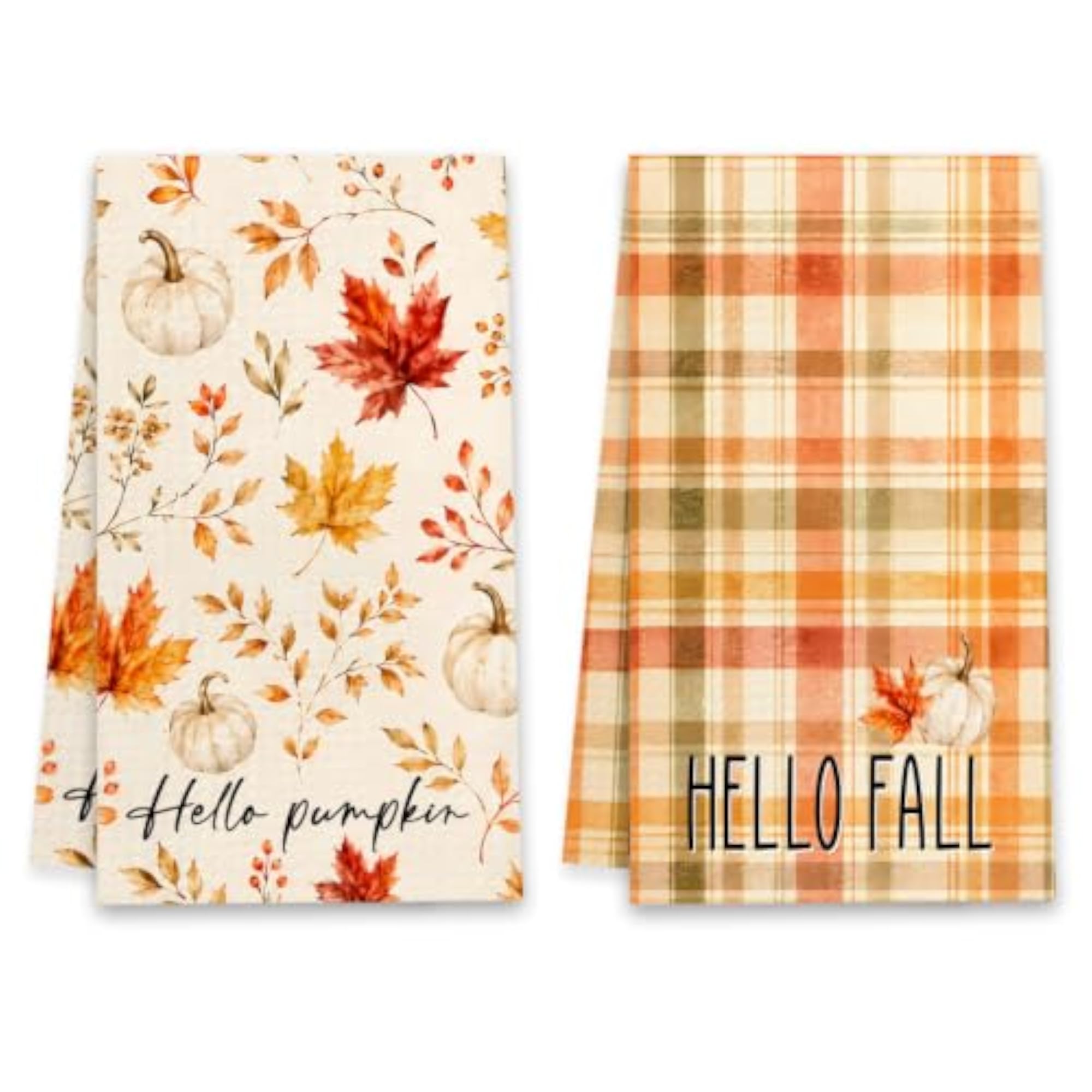 Fall Kitchen Towels Set of 2, Autumn Decor Gift