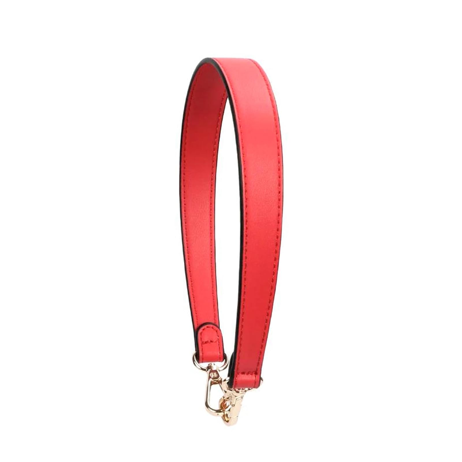 Genuine Leather Bag Strap Handbag Handle Short Bag Strap Wallet Strap Replacement Bag Strap,Red 49cm,Silver Buckle