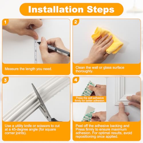 Moldura de pared para despegar y pegar para decorar salones y dormitorios 7