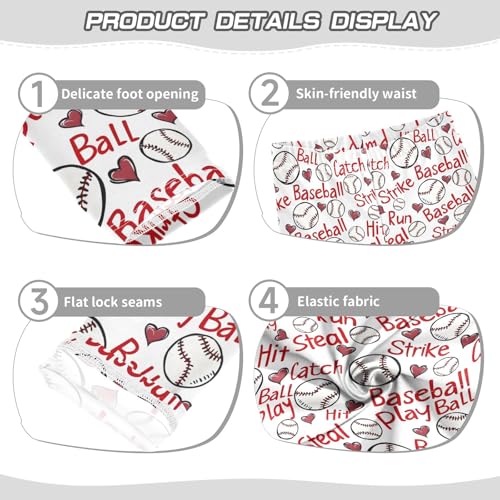 Cartoon Cute Baseball Prints Girls Leggings Soft Comfortable Athletic Leggings Dancing Pants for 4-10 Years3