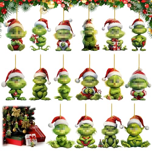 16 Stück Grin Weihnachtsdeko Anhänger, Weihnachtsschmuck Grin,...
