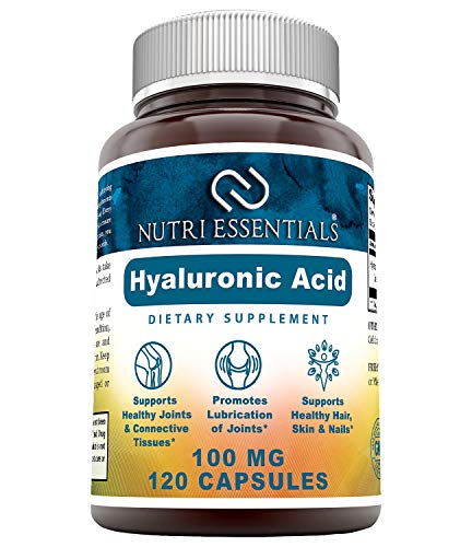 Nutri Essentials Hyaluronic Acid Dietary Supplement - 100 mg 120 Capsules (Non-GMO) - The Best Supplements for Joint Health, Skin Care & More*