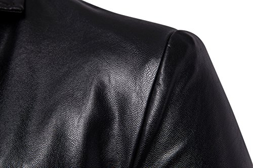 Mens Blazer Moto Jacket Faux Leather Motorcycle Biker Jacket Coat Buttoned Classic Collar Keep Warm Autumn Winter4
