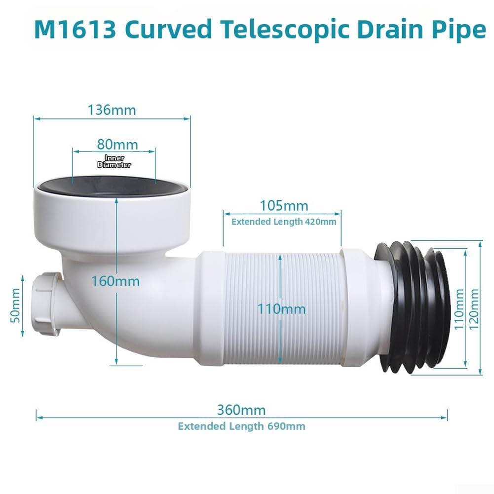 Tubo de drenaje de PVC para salida de bandeja de 110 mm con núcleo reforzado y curva de 90 grados para integración de tuberías de suelo en el Reino Unido