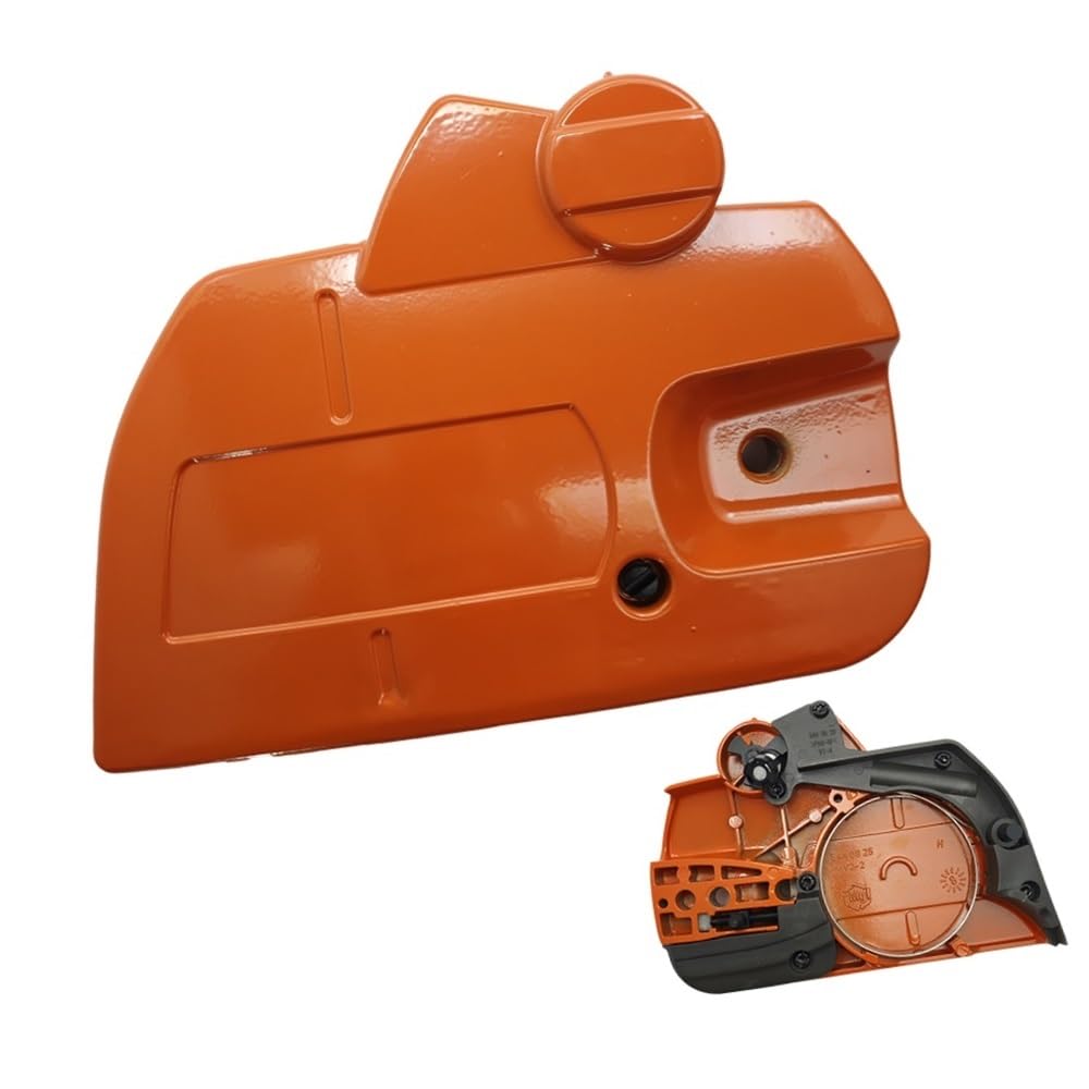 Tapa del piñón del Lado del Embrague con Conjunto de Freno de Cadena. Compatible con motosierras 445 y 450. Piezas de Repuesto 544097901 544097902