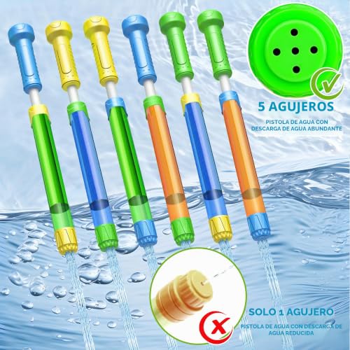 Miniatura 5 de 6 Unidades De Pistola De Agua Para Niños, Pistola De Agua De 32 Cm Con Un Alcance De 8-10 M, Pistola De Agua Con Gran Alcance Para Niños, Juego De Pistolas De Agua De Colores Para Niños Y Niñas
