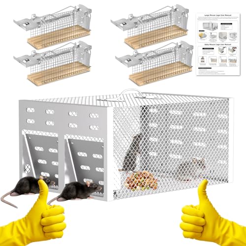 5pack Humane No Kill Rat Trap Cage,Live Rat Traps Catch and Relea...