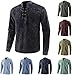Mens Lace Up Long Sleeve Shirts Retro Style Fashion Stand Collar Hippie Shirt Sport Casual Yoga Blouse Costume (Light Green,XX-Large)