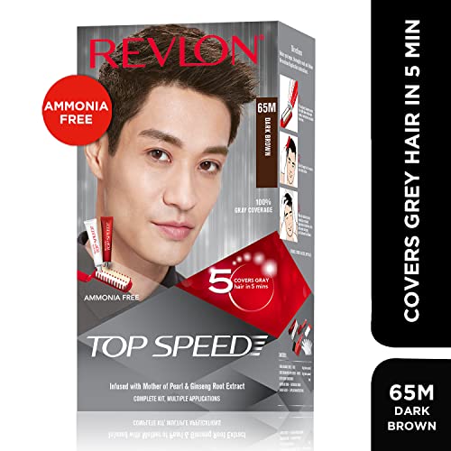 Image of Revlon Top Speed Hair Color For man- Dark Brown 65M (with Outrageous Conditioner 190 ml)