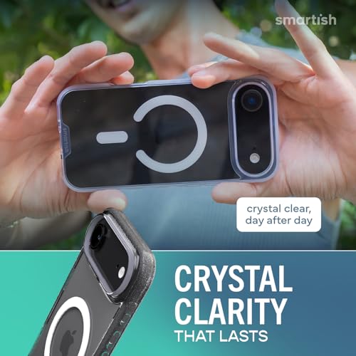 Image of Smartish iPhone Air MagSafe Clear Case + Screen Protector - Magnetic Slim Case - Anti-Yellow Thin Grip Cover + 2-Pack Tempered Glass Screen Protectors for Apple iPhone Air - Clearly Clear