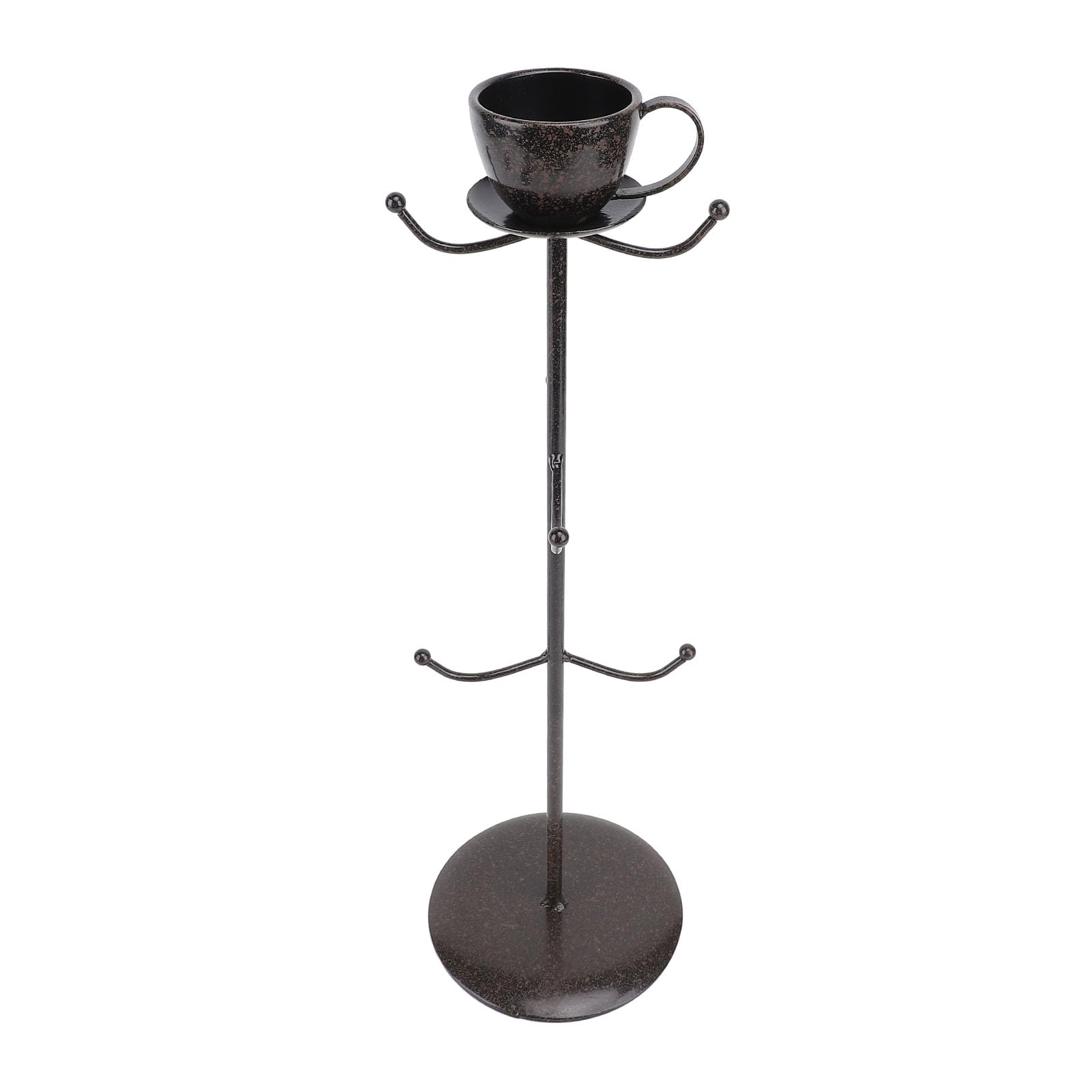 FUZHUI Sturdy Iron Mug Holder Tree, Countertop Coffee Cup Rack Stand with Base, Space Saving Design for Kitchen Home Organizer, Multifunctional Use for Cups and Jewelry Display