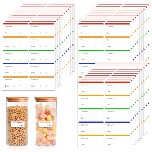 300 Pcs Etiqueta de Colores para Alimentos, Pegatinas ExtraíBles Multifuncionales 6 x 3 cm, Adecuadas para Etiquetar Congelador Fechas de Alimentos en Refrigeradores