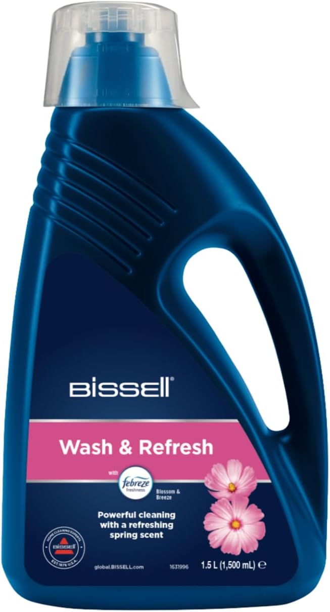 Wash & Refresh with Febreze Blossom & Breeze, For BISSELL Upright Carpet Cleaners, 1.5L, Carpet Cleaning Solution with Febreze, 1078N
