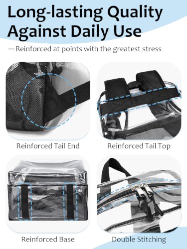 Image of Clear Backpack for School, Heavy Duty Transparent Bookbag