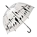 Esschert Design TP166 Birds on a Wire Clear Umbrella