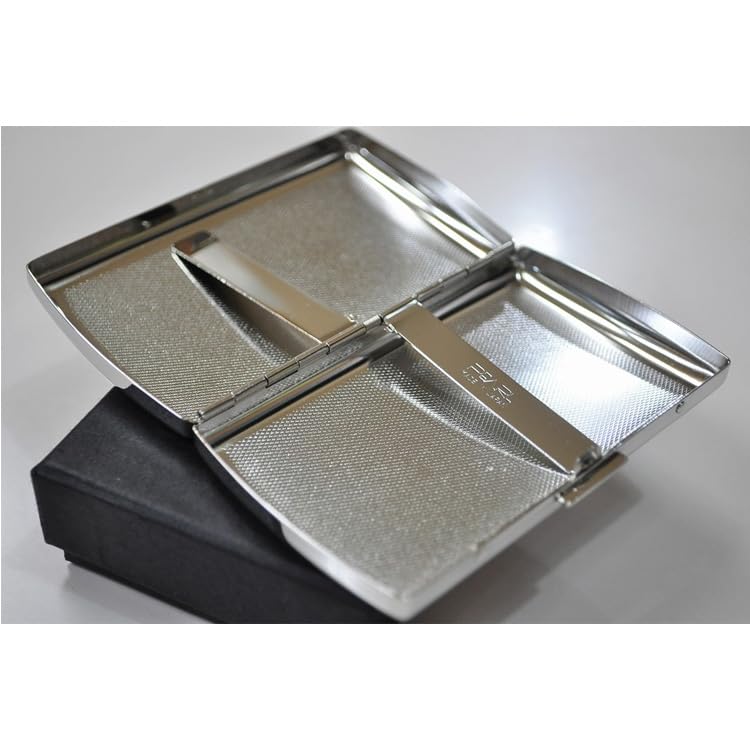 Generic Cigarette Case 85mm for 12 Venus 12 Chrome Polished Metal Cigarette Case 1-21007-21, Silver