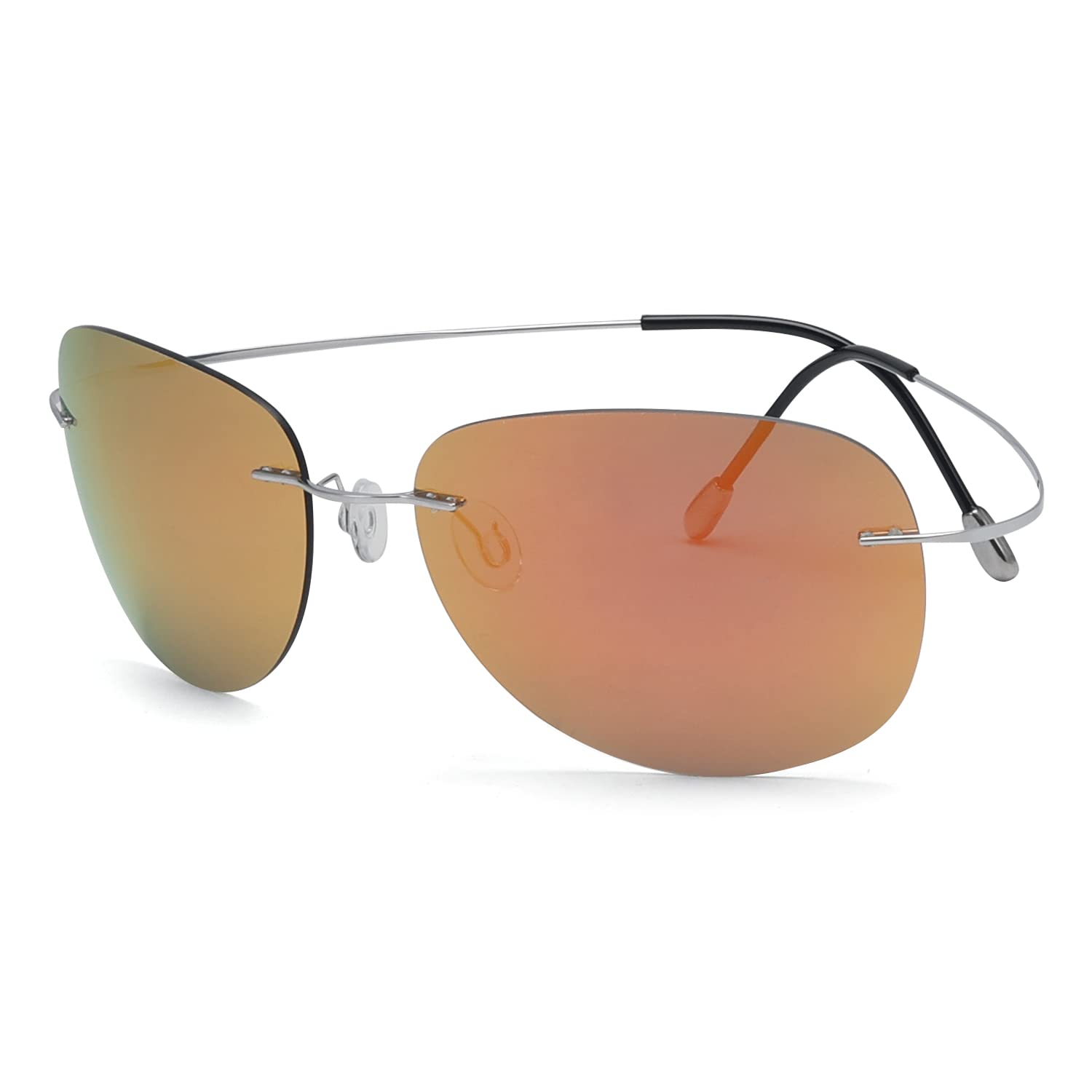 Eyekepper Pilot Rimless Titanium Polarized Sunglasses for Men and Women
