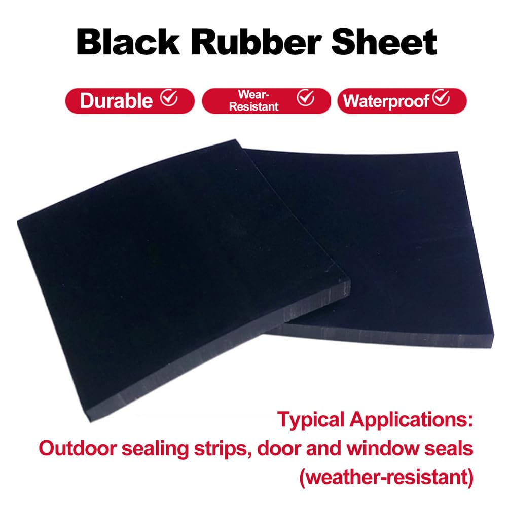 Tappetini Ammortizzanti in Gomma Nera Solida 1 Pezzo Lunghezza 200mm Larghezza 100mm Riduzione del Rumore,Thickness 100mm