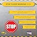 Mighty Line Stop Floor Sign Sticker for Safety, Warning, Heavy-Duty, Peel and Stick, Adhesive, Industrial Quality, 24