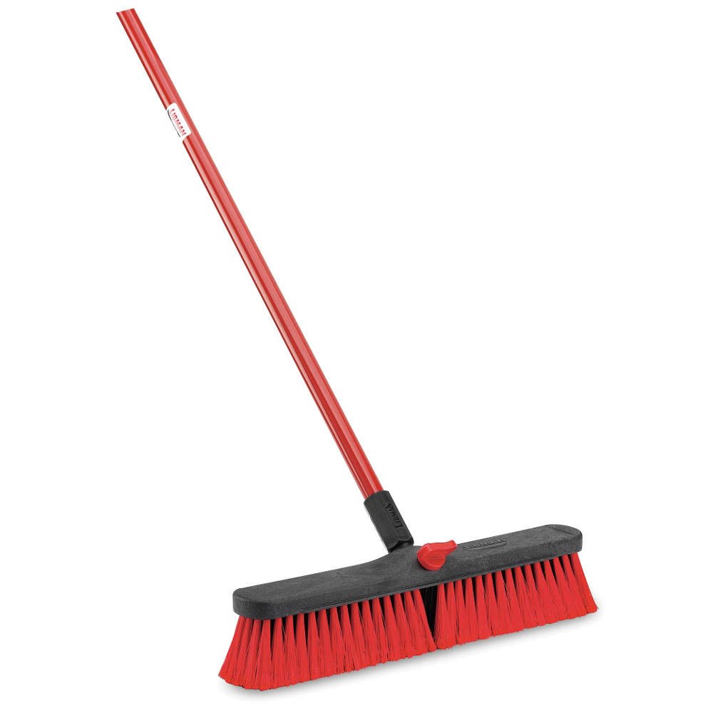 LIBMAN Red Recycled PET Sweeping Push Broom with Handle by LIBMAN COMMERCIAL – Steel, Polymer, Red, Model 71736008042