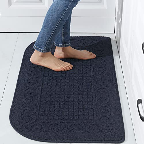 Cosy Homeer Anti-Fatigue Half-Round Kitchen Rug 39x20 Navy