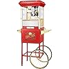 Princeton popcorn machine with cart 8oz popper with stainless steel kettle warming light and accessories by great northern popcorn red  urban country home decor