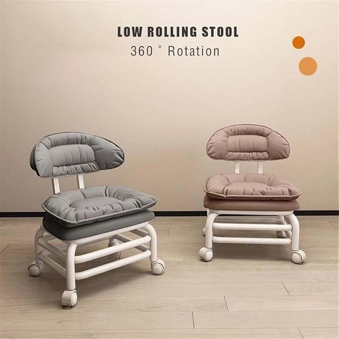 Mix rolling stool with back support, soft pu leather wide roller seat metal frame 360 bearings wheels, Garden Home Massage Office Garage Shop Shop Shop Fitness Sport (Gray) Low Rolling Stool (Gray) Mix rolling stool with back support, soft pu leather wide roller seat metal frame 360 bearings wheels, Garden Home Massage Office Garage Shop Shop Shop Fitness Sport (Gray) Low Rolling Stool (Gray)