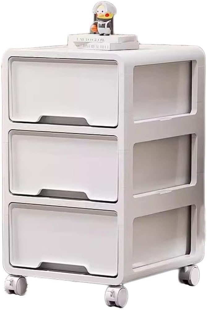 YAYASHANLI 3Tiers Narrow Bathroom Floor Storage Cabinet Organizer with Drawers Rolling Cart with Wheels for Kitchen Laundry Living Room Space Saving Storage Solution for Toilet Gap