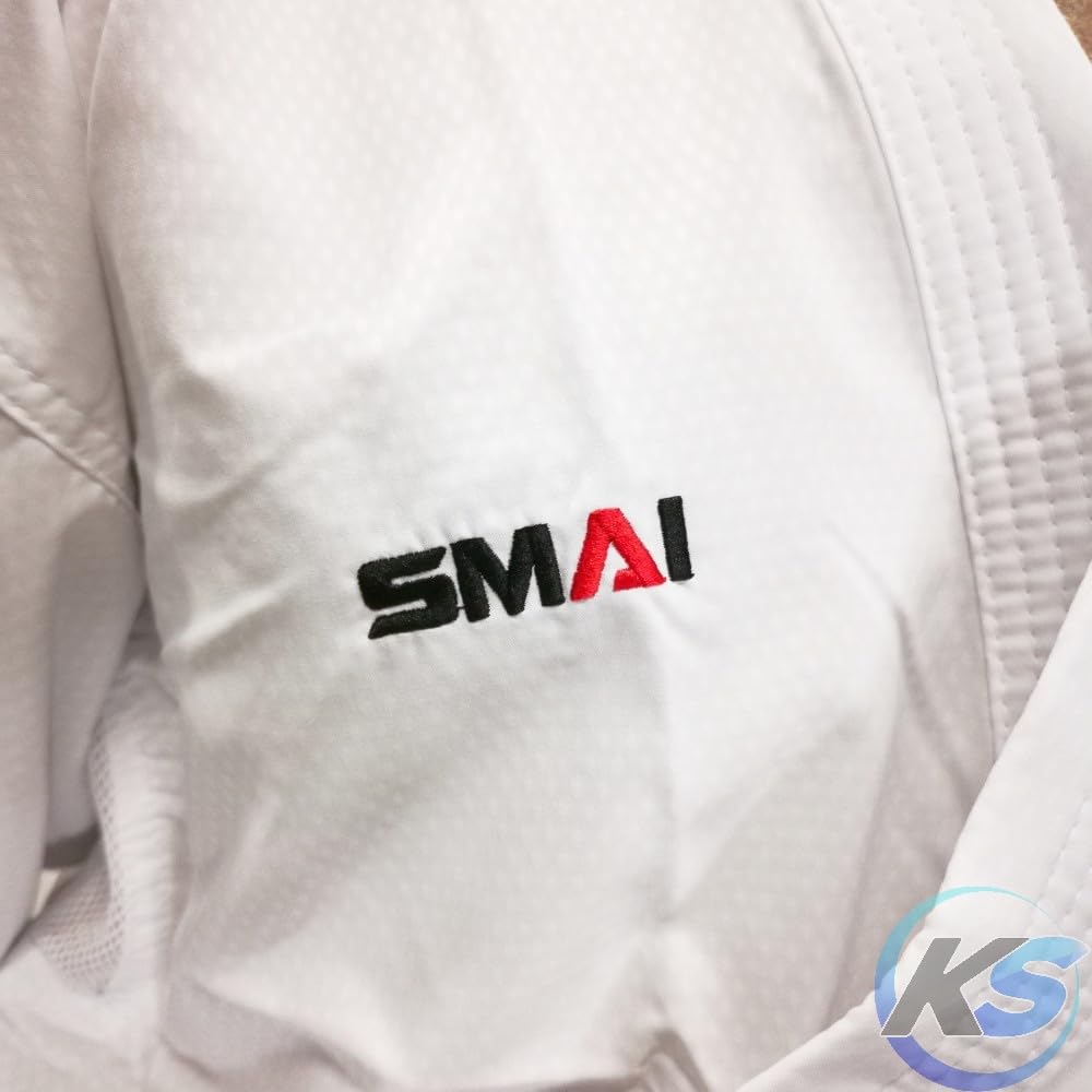 SMAI KarateGi Pro Fighter WKF Kumite Kit 2 Giacche Rosso/Blu e 1 Pantalone